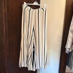 Anthropologie Black and White Striped Wide Leg Pants